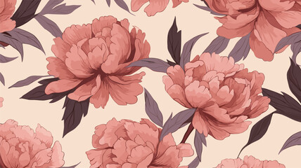 seamless pattern with pink roses