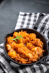 cabbage stewed vegetable meal food snack on the table copy space food background rustic top view