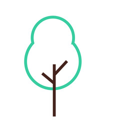 Geomteric Tree Line Icon Set Illustration