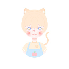 cartoon girl pastel colour