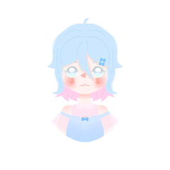 cartoon girl pastel colour