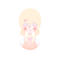 cartoon girl pastel colour