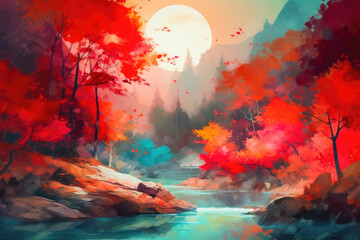Obraz na płótnie Canvas Enchanting Autumn Symphony. Generative AI