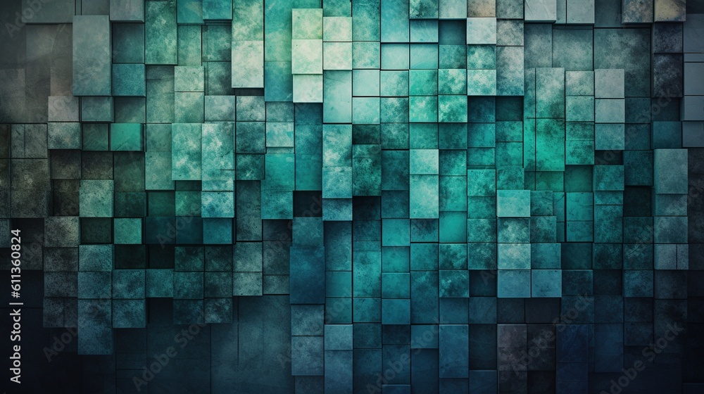 Poster rectangular block background in smart shades of blue and green
