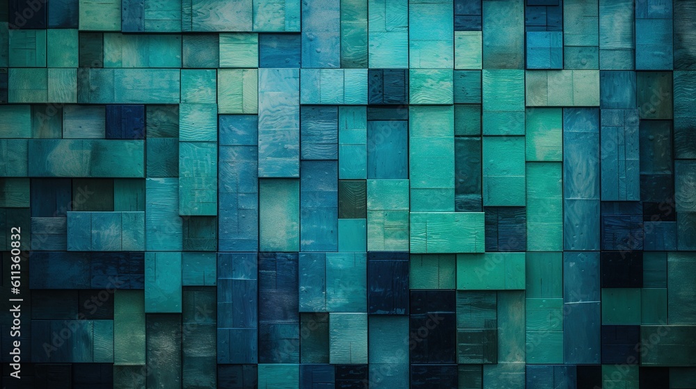 Poster rectangular block background in smart shades of blue and green