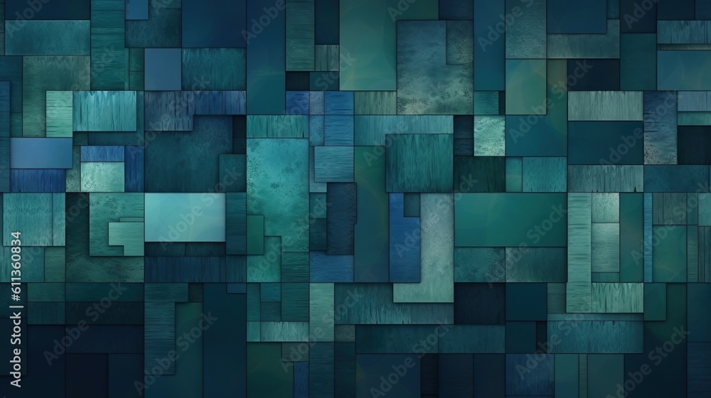 Poster rectangular block background in smart shades of blue and green