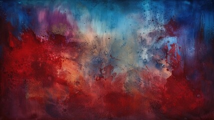 Naklejka na ściany i meble Watercolor Background with Realistic Red and Blue Texture, Artistic and Vibrant