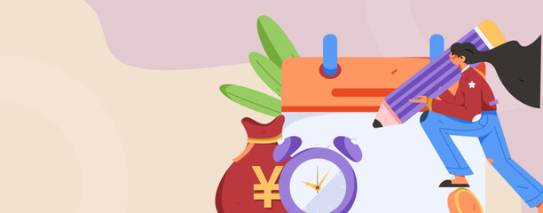 Business People Flat Vector Concept Operation Hand Drawn Illustration
