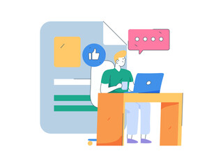 Business People Flat Vector Concept Operation Hand Drawn Illustration
