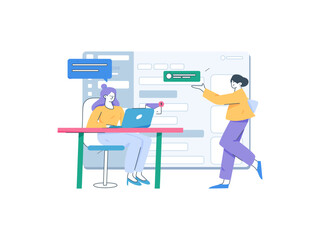 Business People Flat Vector Concept Operation Hand Drawn Illustration
