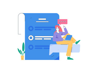 Business People Flat Vector Concept Operation Hand Drawn Illustration
