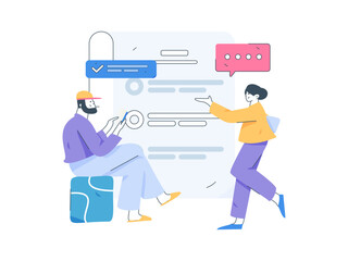 Business People Flat Vector Concept Operation Hand Drawn Illustration
