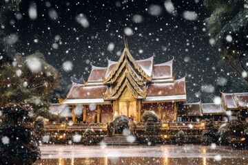 Naklejka premium Snowing in Thailand
