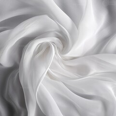 Obraz premium Beauty fashion white abstract soft fabric smooth curve shape decorate textile background, Banner design, AI generated.