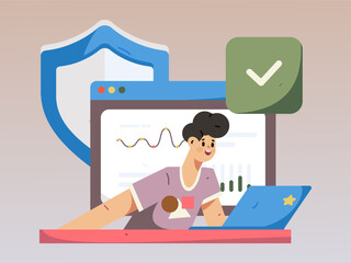 Business People Flat Vector Concept Operation Hand Drawn Illustration
