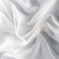 Obraz premium Beautiful white tulle fabric as background,curve shape decorative background, AI generated.