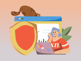 Business People Flat Vector Concept Operation Hand Drawn Illustration
