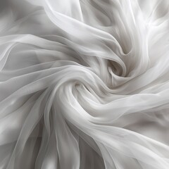 Obraz premium Beautiful white tulle fabric as background,curve shape decorative background, AI generated.