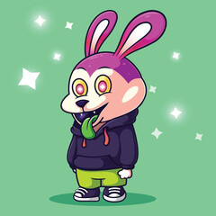 Bunny colorful cartoon vector illustration