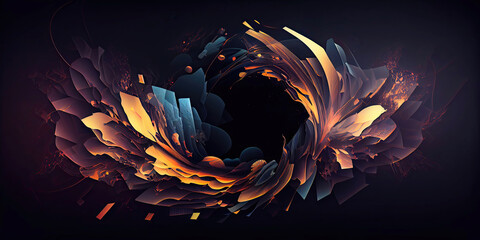 Modern abstract dark background wallpaper illustration (Generative AI)