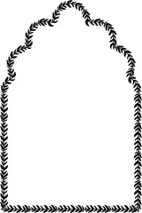 Multifoil Arch Leaf rectangular frame architectural window door laurel flower frame floral leaf borders natural botanical branches decoration wedding anniversary celebration beautiful arabesque