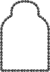 Trefoil Arch Leaf rectangular frame architectural window door laurel flower frame floral leaf borders natural botanical branches decoration wedding anniversary celebration beautiful arabesque Elements