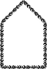 Triangular Arch Leaf rectangular frame architectural window door laurel flower frame floral leaf borders natural botanical branches decoration wedding anniversary celebration beautiful arabesque 