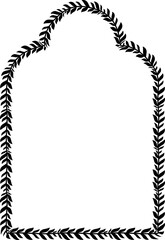 Trefoil Arch Leaf rectangular frame architectural window door laurel flower frame floral leaf borders natural botanical branches decoration wedding anniversary celebration beautiful arabesque Elements