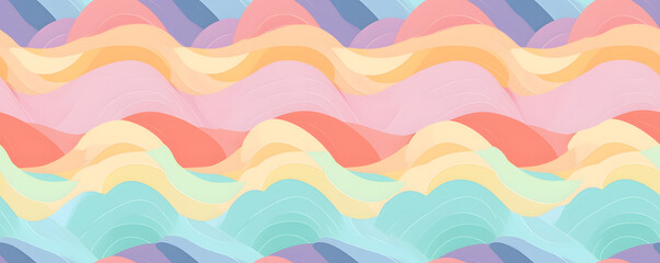 Endless Pastel Pattern (can be repeated endlessly) - Generative AI