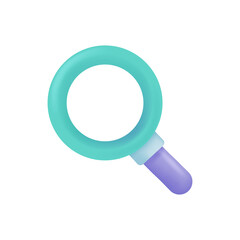 Vector icon magnifying glass on document isometric 3d style.