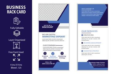 Rack Card Corporate DL FlyerTemplate, simple style and modern Design