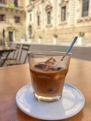 iced leccese coffee on the street in Italy