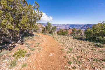 Hiking the tanner trail in grand canyon national park in arizona, usa