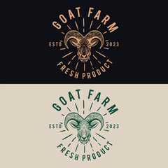 goat head vintage logo in different color