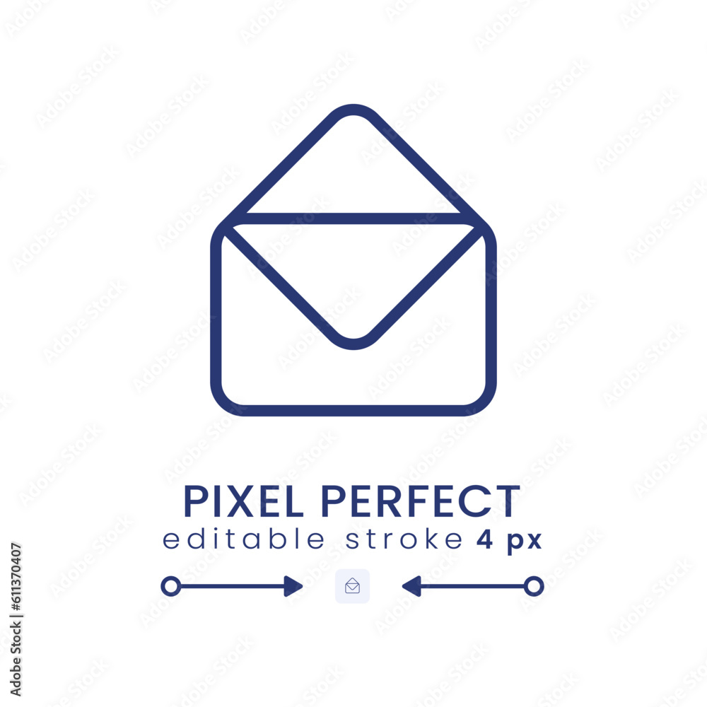 Poster email linear desktop icon. message receiving. online communication. digital service. pixel perfect 1