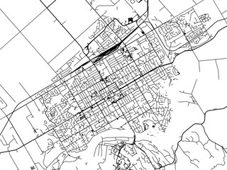 Vector road map of the city of  Palmerston North in New Zealand on a white background. © Map Graphics