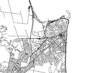 Vector road map of the city of  Napier in New Zealand on a white background.