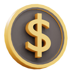 money coin 3d icon illustration