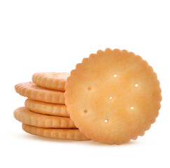BISCUITS - A stack of delicious wheat round biscuits isolated on  transparent..