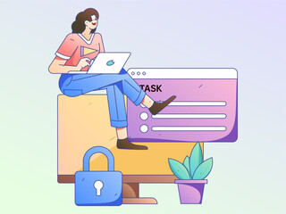 Business People Flat Vector Concept Operation Hand Drawn Illustration
