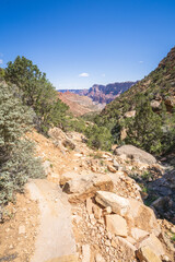 Hiking the tanner trail in grand canyon national park in arizona, usa