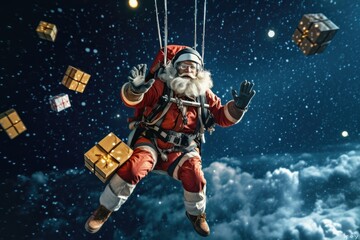 Radical Santa Claus - Christmas Concept - Illustration created with generative ai