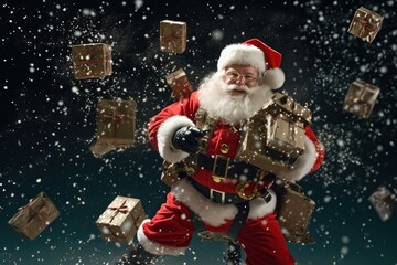 Radical Santa Claus - Christmas Concept - Illustration created with generative ai