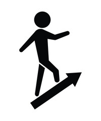 Fototapeta na wymiar businessman running with arrow icon, vector best flat icon.
