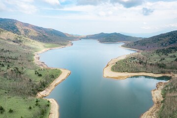 群馬県の野反湖のドローン撮影