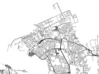Fototapeta na wymiar Vector road map of the city of Barreiro in Portugal on a white background.