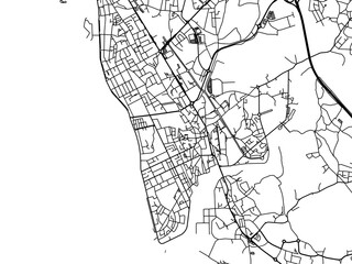 Fototapeta na wymiar Vector road map of the city of Vila do Conde in Portugal on a white background.