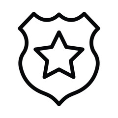 Obraz premium police badge line icon illustration vector graphic