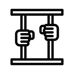 jail line icon illustration vector graphic