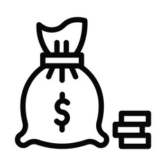 money bag line icon illustration vector graphic